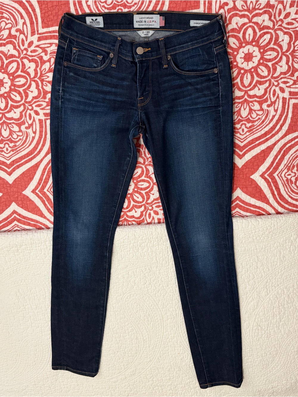 Lucky Brand Charlie Skinny Jeans - Dark Wash Indigo - Size 26 (2) - Mid Rise